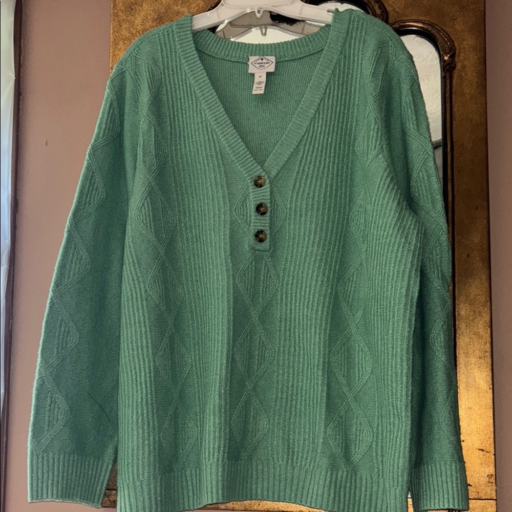 St. John's Bay jade V-Neck Sweater